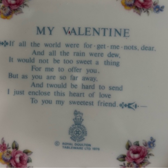 Vintage Valentine’s Day Royal Doulton 1977  Victorian  Collector Plate - Picture 5 of 7
